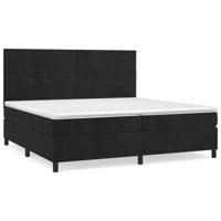 Boxspring met matras fluweel zwart 200x200 cm - thumbnail