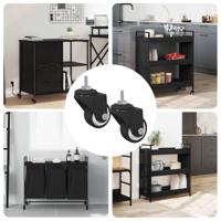 VidaXL Zwenkwiel 2 pcs zwart 40,4 x 40,4 x 19,7 mm ijs en nylon - thumbnail