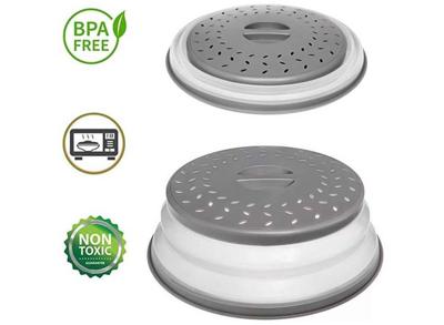 FEDEC Vergiet Deksel - Ø27CM - Inklapbaar - Magnetronbestendigd - Grijs