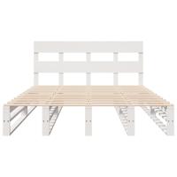 Bedframe zonder matras massief grenenhout wit 120x200 cm - thumbnail