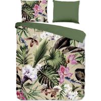 Good Morning Dekbedovertrek "bladeren" - Groen - (200x200/220 cm) - Katoen - thumbnail