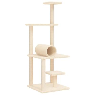 Kattenmeubel met sisal krabpalen 136 cm crmekleurig - thumbnail