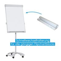 Franken Flipchart Mobil Deluxe (b x h) 67 cm x 95 cm Lichtgrijs Incl. opbergbakje, Afwisbaar, In hoogte verstelbaar, Beschrijfbaar, Magneetband, Incl. - thumbnail