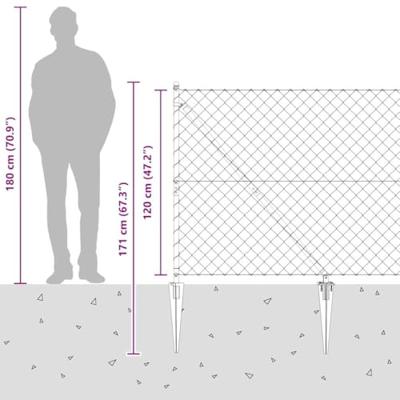 VidaXL Afrasteringspaal groen 10 x 1,2 m (60 x 60 mm gaas)