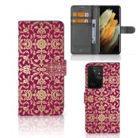 Wallet Case Samsung Galaxy S21 Ultra Barok Pink - thumbnail