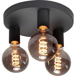 Highlight 3-lichts plafondlampBasic zwart Ø 25cm - P6620.01