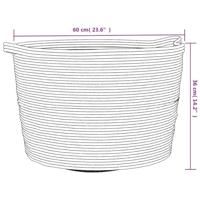 VidaXL Wasmand ø 60x36 cm katoen beige en wit - thumbnail