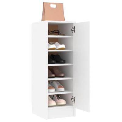 Schoenenkast 32x35x92 cm bewerkt hout wit - thumbnail