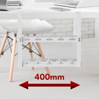 Maclean kabelopbergsysteem voor onder het bureau, max. belasting 5kg, 2 niveaus, wit, MC-104 W - thumbnail