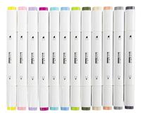 Creativ Company Tekenstift lijndikte 1+8mm pastelkleuren - 12st. - thumbnail