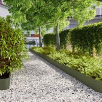 Gazonranden 10 st 20x103 cm koudgewalst staal olijfgroen - thumbnail