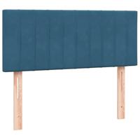 Boxspring met matras fluweel donkerblauw 120x210 cm - thumbnail