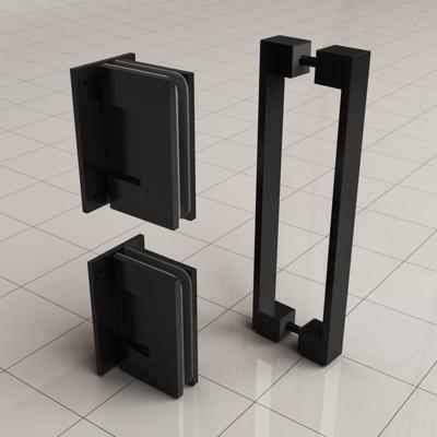 Wiesbaden Scharnierset en greep voor profielloze nisdeur mat zwart