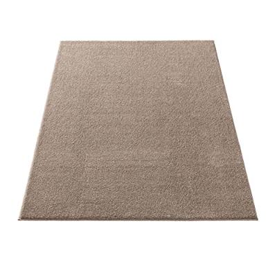 Tapeso Effen vloerkleed Qualis - taupe - 80x250 cm