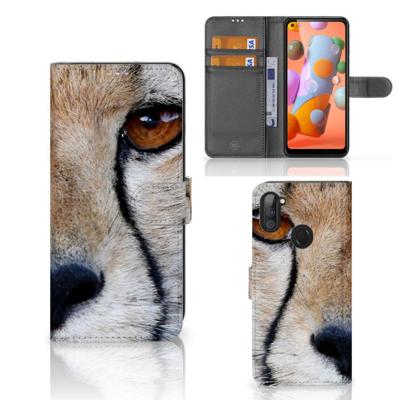Samsung Galaxy M11 | A11 | Telefoonhoesje | Met pasjeshouder | Cheetah