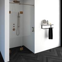 Brauer Void - Nisdeur - 2-Delig - Helder Glas - 110 x 200 cm - Omkeerbaar - met Draaideur 60 cm - Aan Glas - incl. Glascoating - PVD Koper - thumbnail