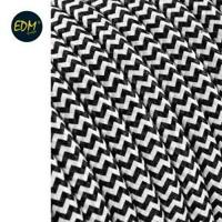 EDM Omsponnen snoer 2x0,75qmm zwart/wit 25m - thumbnail
