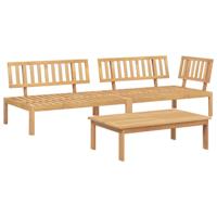 3-delige Loungeset pallet massief acaciahout - thumbnail