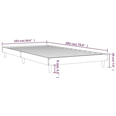 Bedframe zonder matras bewerkt hout bruin eikenkleur 100x200 cm
