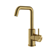 Wastafelmengkraan Hotbath Archie Met Draaibare Uitloop Zonder Waste Geborsteld Messing PVD - thumbnail