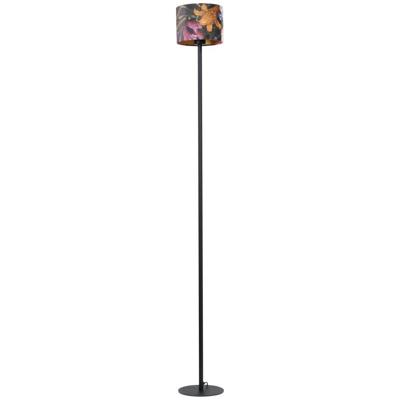 Masterlight Zwarte vloerlampVenus 175cm met Flower lampenkap - 1470-05-BL-155