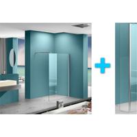 Inloopdouche Wiesbaden met zijwand 30cm 100x200cm 8mm NANO coating - thumbnail