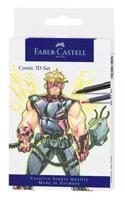 Faber Castell FC-267191 Tekenstift Faber-Castell Pitt Artist Pen Comic Set 3D - thumbnail