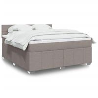 Boxspring met matras stof taupe 180x200 cm - thumbnail