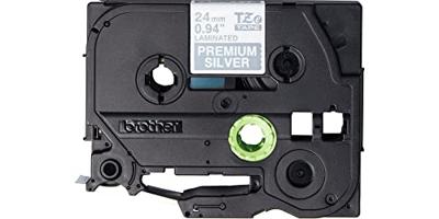 Labeltape Brother TZe-PR955 Tapekleur: Zilver Tekstkleur:Wit 24 mm 8 m