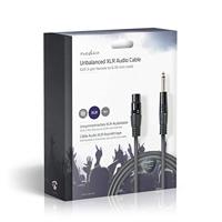 Ongebalanceerde XLR-Audiokabel | XLR 3-pins female - 6,35 mm male | 10 m | Grijs - thumbnail