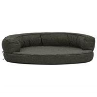 vidaXL Hondenbed ergonomisch linnen-look 75x53 cm fleece donkergrijs, hondenmatras, hondenbed, hondenmand, hondenmatrassen, hondenbedden, hondenmanden - thumbnail