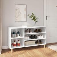 Schoenenkast 102x36x60 cm bewerkt hout hoogglans wit - thumbnail