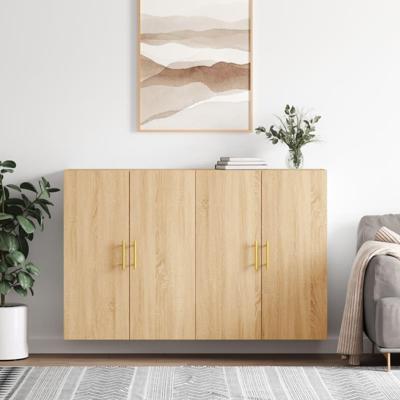 Hangkasten 2 st 69,5x34x90 cm sonoma eikenkleurig