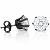LGT Jewels Stud oorbellen Black Edition Round 8mm - thumbnail