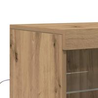 Dressoir artisanaal eikenkleurig 41 x 37 x 100 cm Bewerkt hout - thumbnail