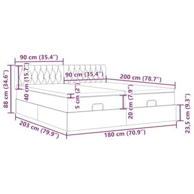 Ottoman bed met matrassen 180x200cm stof zwart