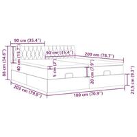 Ottoman bed met matrassen 180x200cm stof zwart - thumbnail