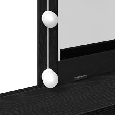 Kaptafel met lade Zwart eiken 80 x 41 x 144,5 cm Bewerkt hout Kaptafel met lade Zwart eiken 80 x 41 x 144,5 cm Bewerkt hout