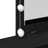 Kaptafel met lade Zwart eiken 80 x 41 x 144,5 cm Bewerkt hout - thumbnail