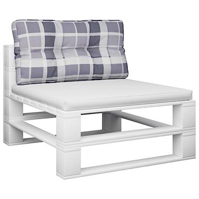 Palletkussen ruitpatroon 80x40x12 cm stof ruitpatroon grijs