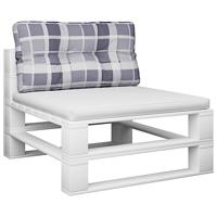 Palletkussen ruitpatroon 80x40x12 cm stof ruitpatroon grijs - thumbnail