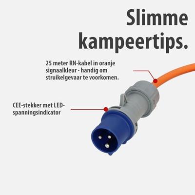 Brennenstuhl 1167650425 Stroom Verlengkabel Blauw, Grijs, Oranje 25 m H07RN-F 3G 2,5 mm² Brennenstuhl 1167650425 Stroom Verlengkabel Blauw, Grijs, Oranje 25 m H07RN-F 3G 2,5 mm²