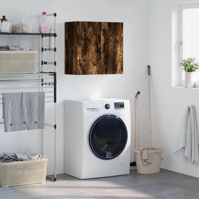 Wandkast 60x31x60 cm bewerkt hout gerookt eikenkleurig Wandkast 60x31x60 cm bewerkt hout gerookt eikenkleurig