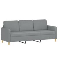3-delige Loungeset met kussens stof lichtgrijs - thumbnail