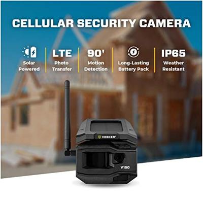 Vosker V150 LTE Wireless Outdoor Solar Wildcamera Timelapsevideo, 4G beeldoverdracht, GSM-module Zwart-grijs