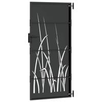 Tuinpoort met slot Zwart 85 x 175 cm Poedergecoat staal - thumbnail
