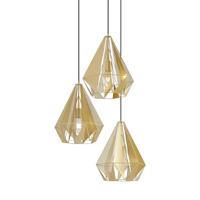 QAZQA Industriële hanglamp goud met mesh 3-lichts - Carcass - thumbnail