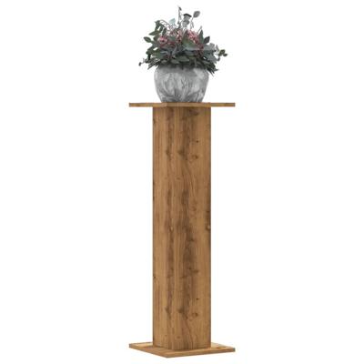 Plantenstandaards 2 st 30x30x95 cm hout artisanaal eiken