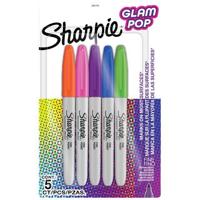 Viltstift Sharpie Glampop fijn assorti blister à 5 stuks - thumbnail