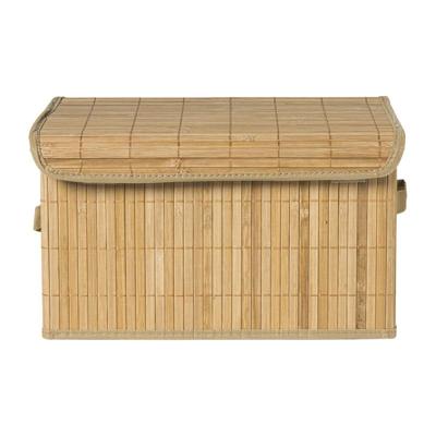Opbergmand met deksel groot - bamboe - 25x38x22 cm